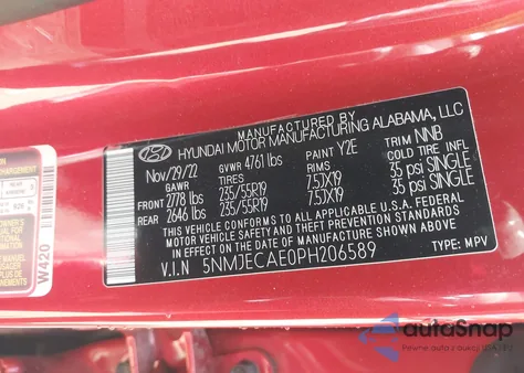 2023 Hyundai Tucson Limited from USA, damaged, VIN 5NMJECAE0PH206589